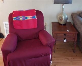 Recliner, Lamp, Side Table