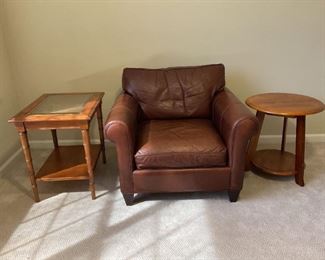 Leather Chair and Two Tables
