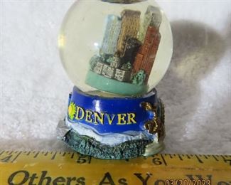 Collectable Mini Snow Globe Denver Colorado 