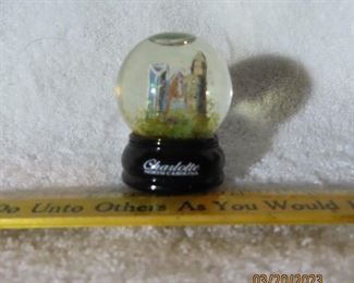 Collectable Mini Snow Globe Charlotte North Carolina 