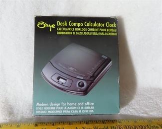 Vintage Shye Desk Compo Calculator Clock NEW IN BOX 