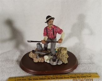 Vintage 1987 Museum Collections-"Lumber Jack" On Wooden Base 