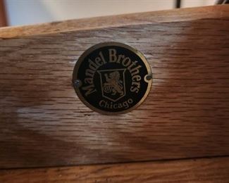 Set is from Mandel Brothers in Chicago