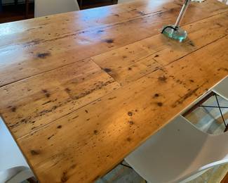 Custom dining table measures 34.5” x 83” x 29”