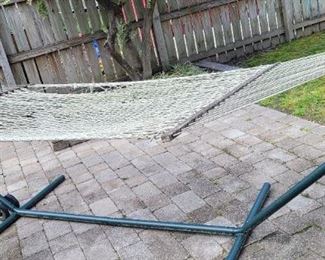 Hammock on stand, cushions sold separately