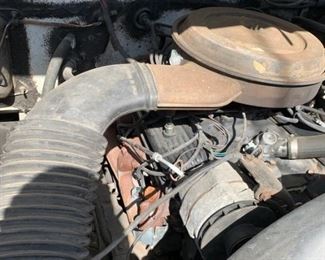 Underneath the hood of 1987 Chevy truck