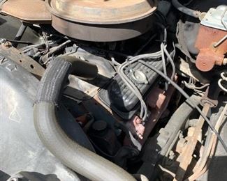 Under the hood of 1987 Chevy truck