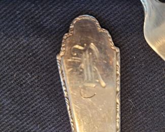 R Monogram on Lunt sterling silver 