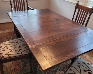 Expandable vintage dining table, chairs sold separately