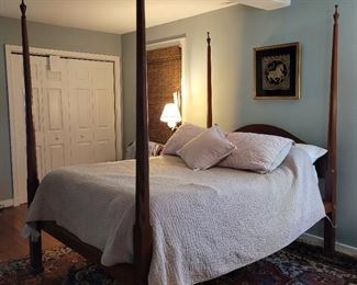 Pencil Post Bed frame with separate canopy, full size, one of two