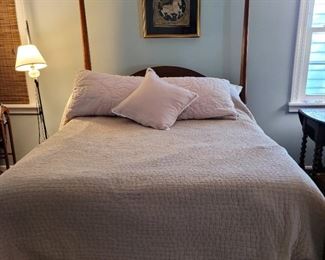 Full Size pencil post bedframe with separate canopy