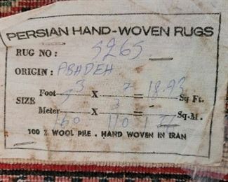 Persian Hand-woven rug 3'x2' in kitchen