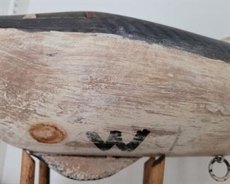 underneath of vintage decoy
