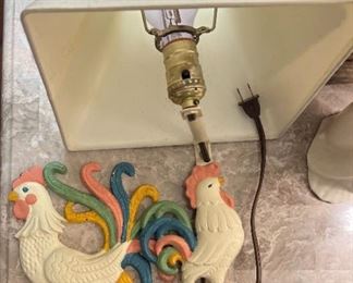 Chicken Lamp & Matching Plaque.  $40 or Best Offer. 