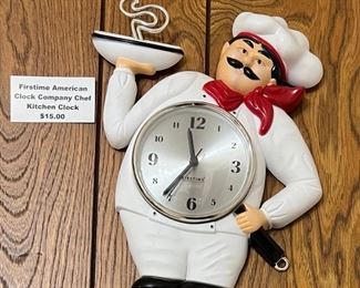 Firstime American Clock Company Chef Kitchen Wall Clock.  $15 or Best Offer. 
