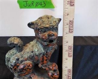 FOJ003 Vintage Chinese, Cast Metal, Fu Lion