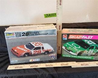JUR023 Unopened In Plastic Model Race Cars Hardees Monte Carlo And Quaker State Thunderbird