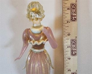 LIJ007 Murano Sommerso Pink Gold Flecks Italian Art Glass Female Lot 1 Of 3 Matching Pieces