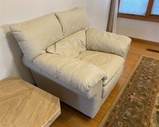 Italian Leather Oversize Leather Chair