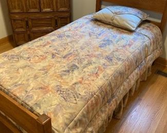 Twin Size Bed - Frame w/ Head & Foot Boards (Mattress Can Be Included), Upright Dresser, Twin Comforter Set