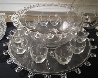 Heisey Lariat Punch Bowl Set
