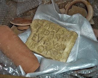 Artifacts from archeological dig in the country of  Lebanon.