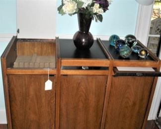 Mid century  Rolling bar with storage and cutting board