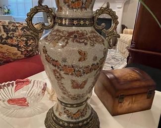 porcelain and brass large vase