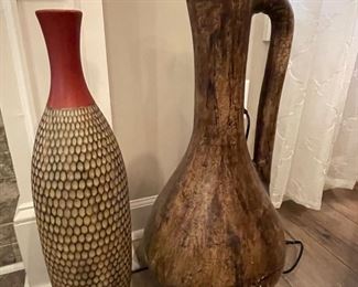 pair of large pottery vases