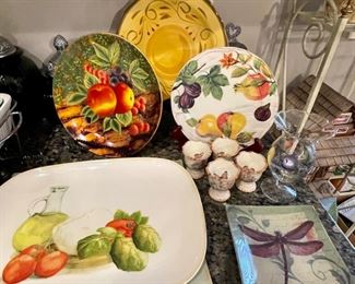 decorative fruit plates and trays