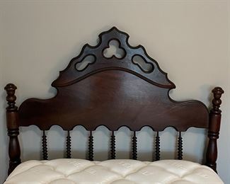 close up of antique bed