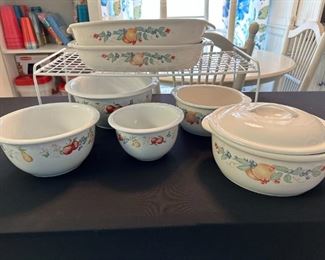 Vintage Corning Ware Abundance (Fruit Pattern) 