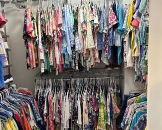 several closets of ladies clothing, L-XXL  