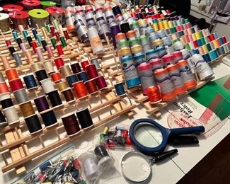 thread for serger and regular thread, tons of sewing items
