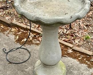 concrete bird bath