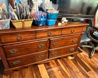 Dresser, tons of glue guns and glue sticks, Smart TV