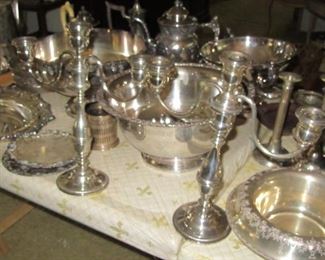 Pawley sterling candlesticks 3 arm
