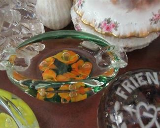 Pawley green murano ashtray