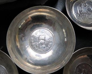 Pawley silver coins and bowls