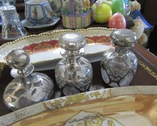 Pawley silver overlay vanity set