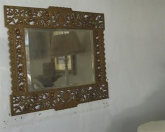 Pawley brass framed mirror