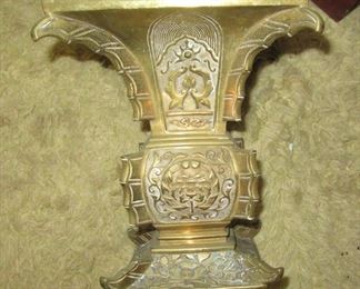 Pawley 2nd view of heavy bronze brass vase