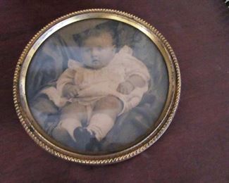 Pawley vintage baby picture and frame