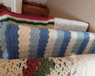 Bedspread & crocheted covers