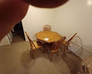 Wood table - as is-(4) chairs 
