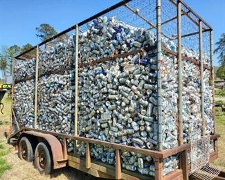 7 x 16 ft trailer,  full of cans , great for scrap metal