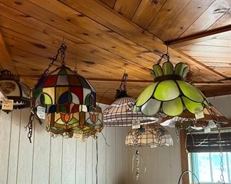 Hanging stained glass lights