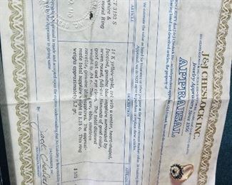 14kt Gold Blue Sapphire Ring w/ Apprasial 