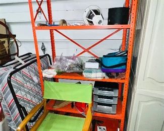 Orange Metal Shelving Unit 