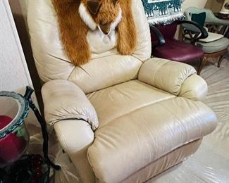 Tan Leather Rocker Recliner 